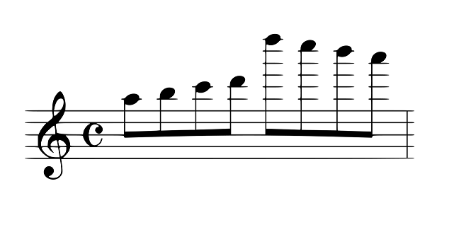 Ledger lines in music