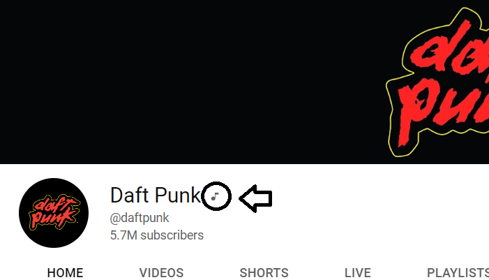 official artist channel YOUTUBE SYMBOL