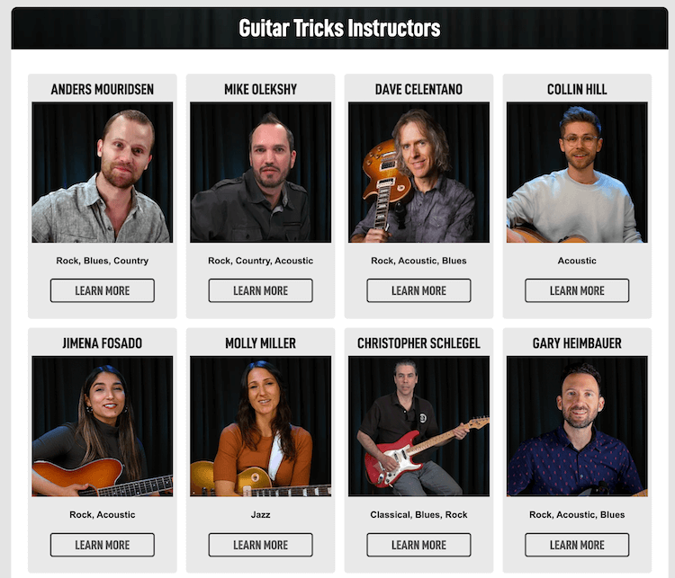 guitar tricks instructors